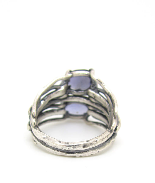 Double Iolite 14 Karat Gold Mixed Metals Ring