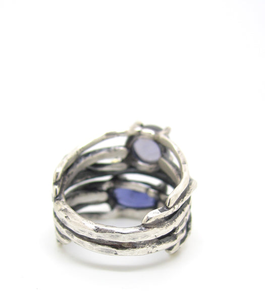 Double Iolite 14 Karat Gold Mixed Metals Ring