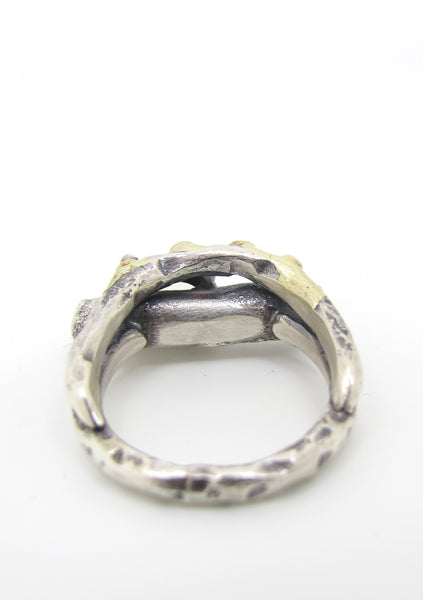 Woodland Decay Ring Moonstone and 14 Karat Gold