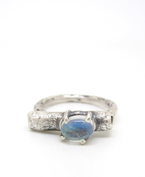 Single Woodland Decay Moonstone Ring