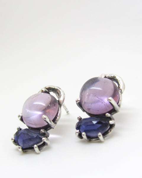 Purple Iris Studs Small