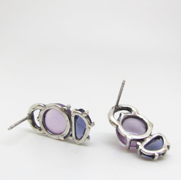 Purple Iris Studs Small
