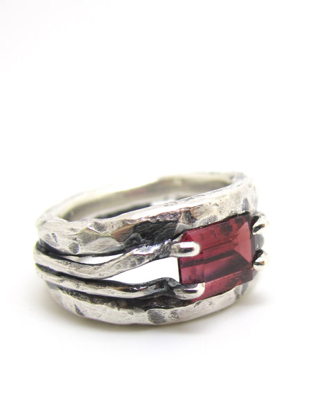 Embedded Pink Tourmaline Ring