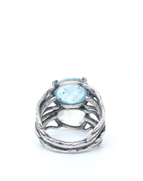 Moonstone and Aquamarine Ring
