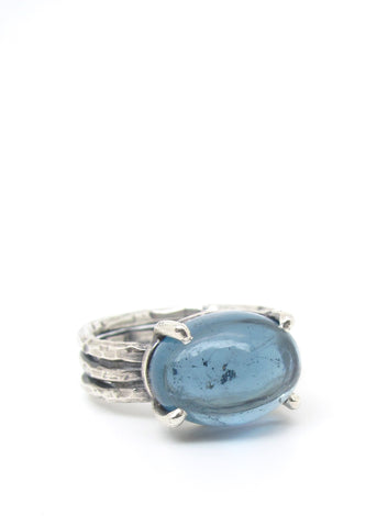 London Blue Topaz on Triple Layered Band
