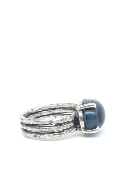 London Blue Topaz on Triple Layered Band