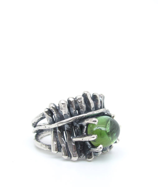 The Sequoia Ring with Green Tourmaline