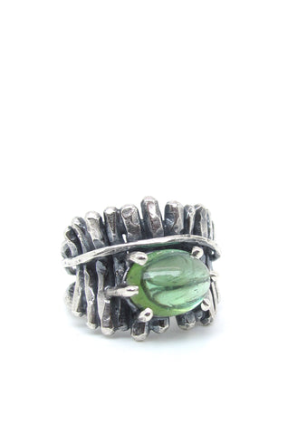 The Sequoia Ring with Green Tourmaline