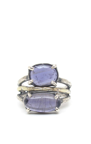 Double Iolite Ring