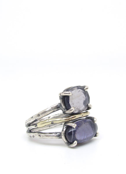 Double Iolite Ring
