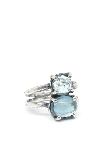 Double Aquamarine Ring