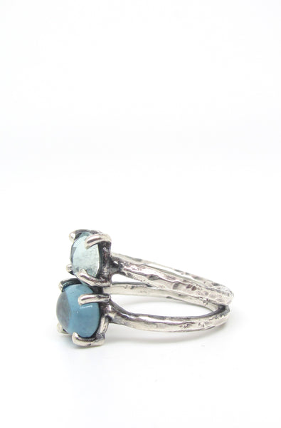 Double Aquamarine Ring