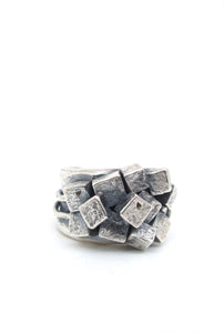 Jumbled Silver Cubes Ring
