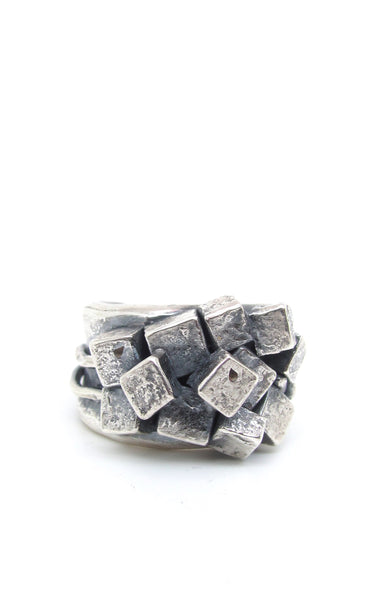 Jumbled Silver Cubes Ring