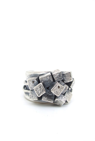 Jumbled Silver Cubes Ring