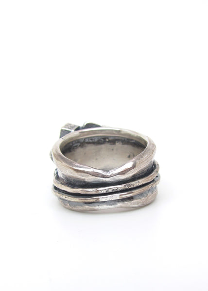 Jumbled Silver Cubes Ring