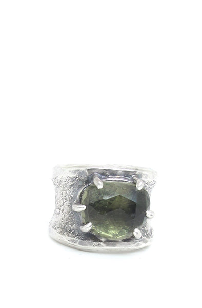 Olive Green Tourmaline Ring