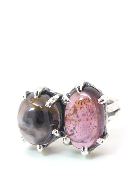 Double Purple Spinel Ring