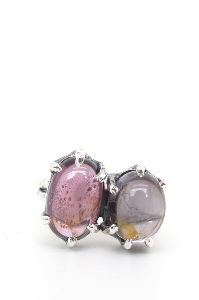 Double Purple Spinel Ring