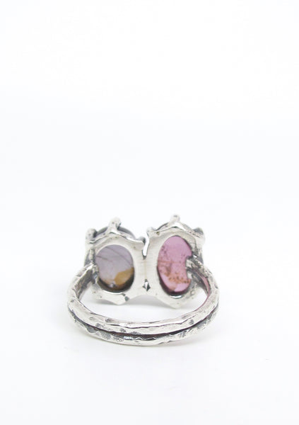 Double Purple Spinel Ring