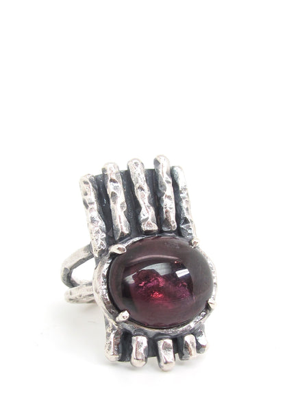 Purple Spinel Shield Ring