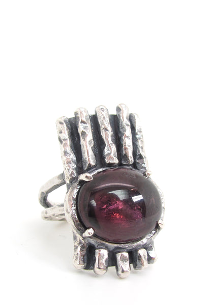 Purple Spinel Shield Ring