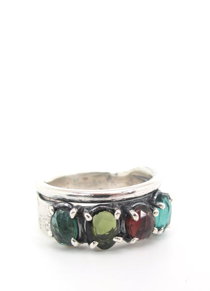 Tourmaline Cluster Ring