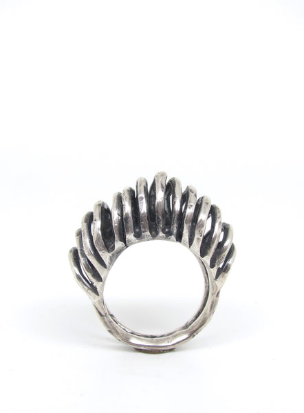Elevated Domed Lines Ring