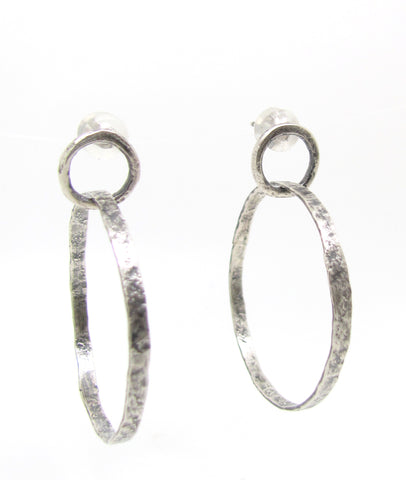 Forged Silver Hoops
