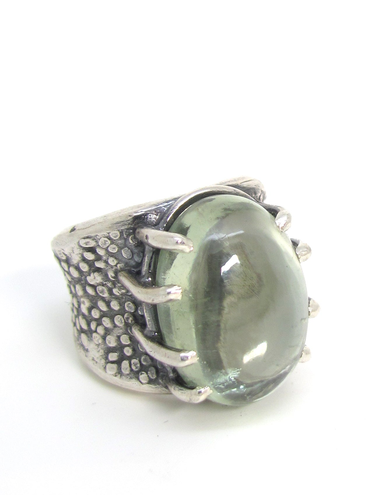 Leopard Gecko Green Amethyst Ring