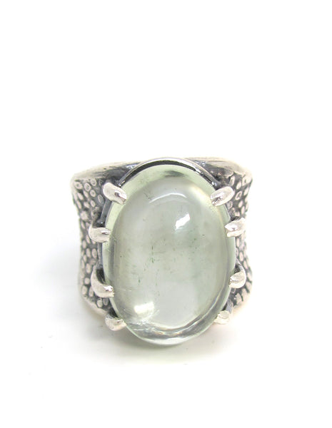 Leopard Gecko Green Amethyst Ring