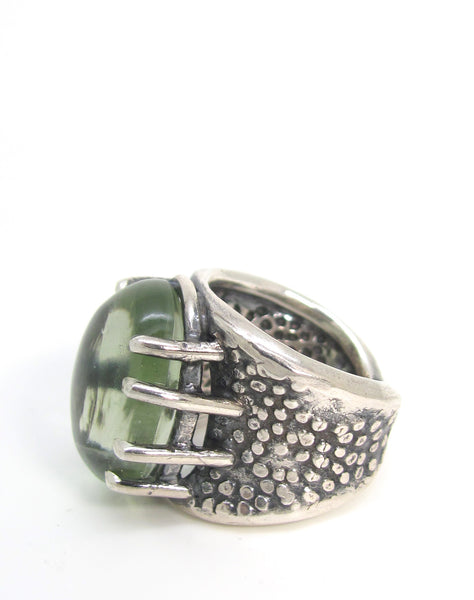 Leopard Gecko Green Amethyst Ring