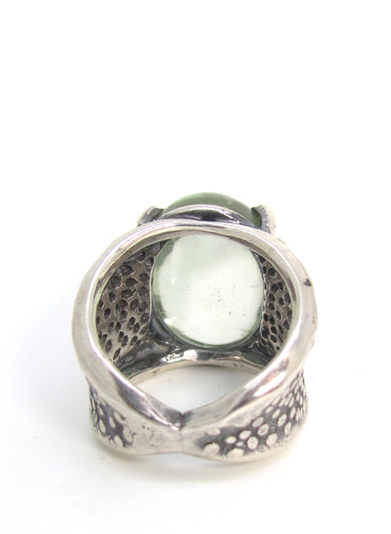 Leopard Gecko Green Amethyst Ring