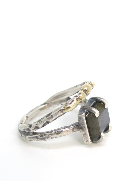 Double Band Labradorite Ring