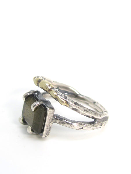 Double Band Labradorite Ring
