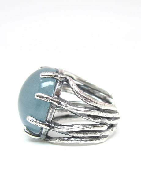 Foggy Skies Aquamarine Ring