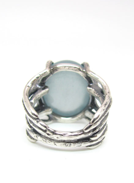 Foggy Skies Aquamarine Ring