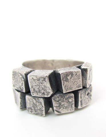 Hammered Cubes Ring