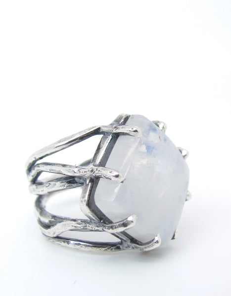 Diamond Shaped Moonstone Ring