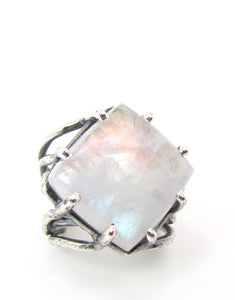 Diamond Shaped Moonstone Ring