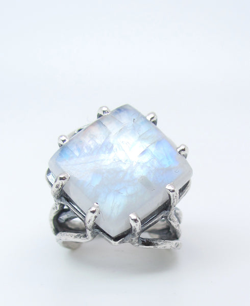 Diamond Shaped Moonstone Ring