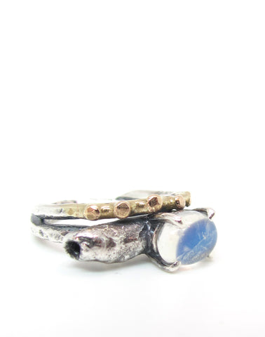 Woodland Decay Ring with Moonstone