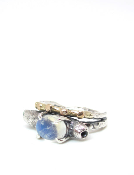 Woodland Decay Ring with Moonstone