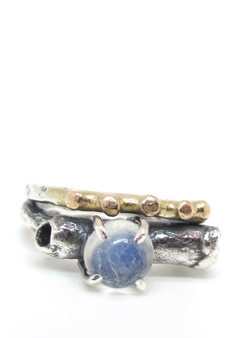 Woodland Decay Ring with Round Moonstone