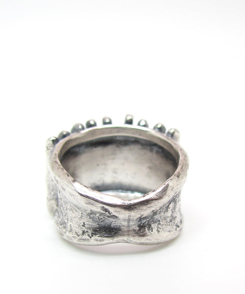 Hammered Lines with Gold Wraps Ring