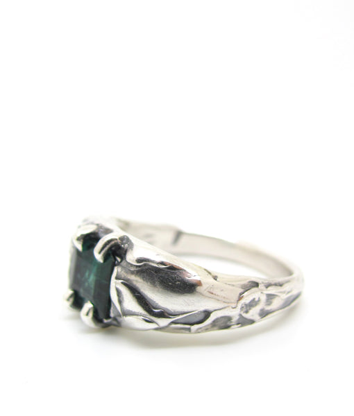 Embedded Teal Tourmaline Ring