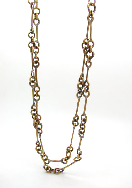 Brass Railroad Chain Link Necklace