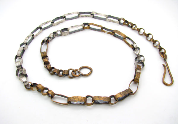 Brass and Silver Wide Link Chain