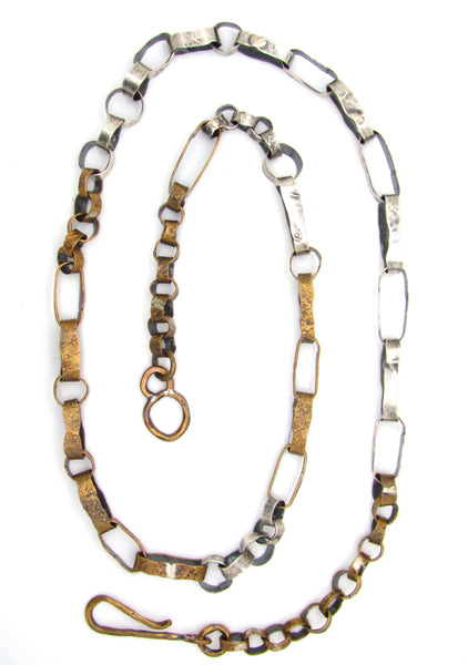 Brass and Silver Wide Link Chain