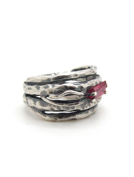 Embedded Pink Tourmaline Ring